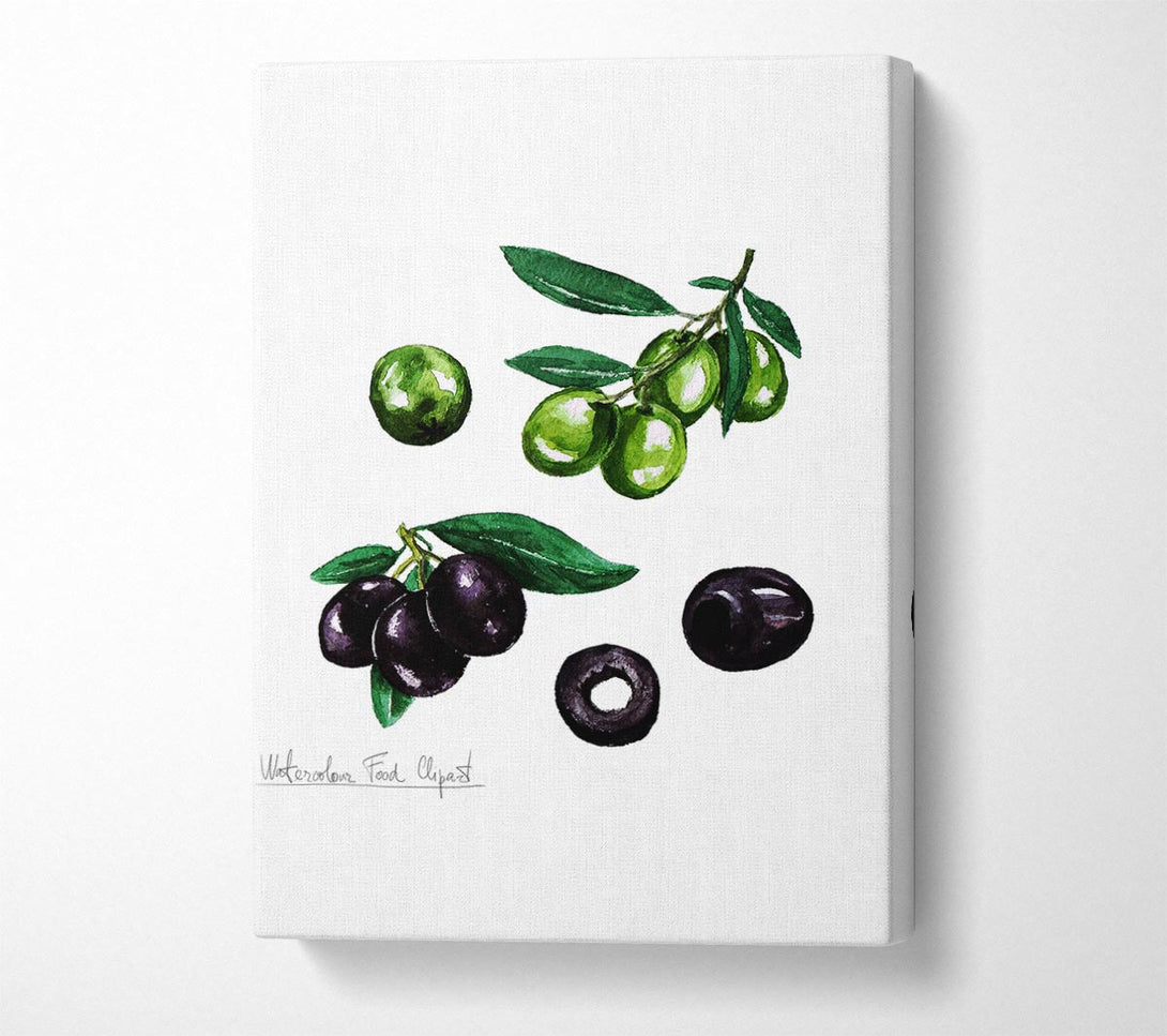  A Canvas Print of Black And Green Olives Canvas Wall Art