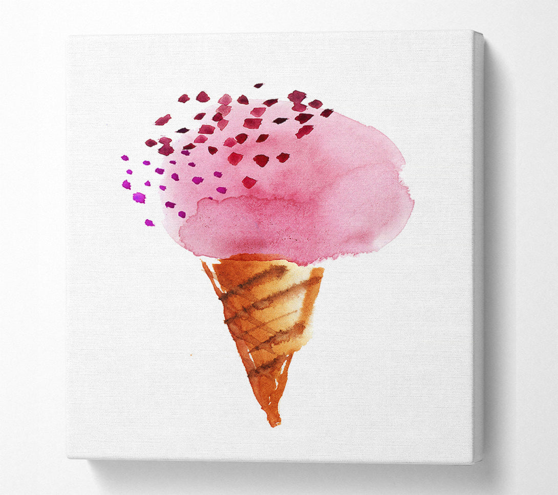  A Canvas Print of Strawberry Icecream Canvas Wall Art