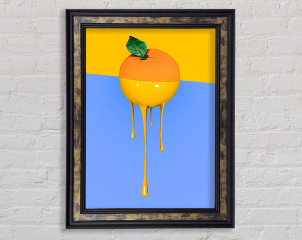 Orange Drip Framed Print