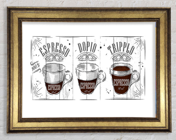 Espresso Names Framed Print