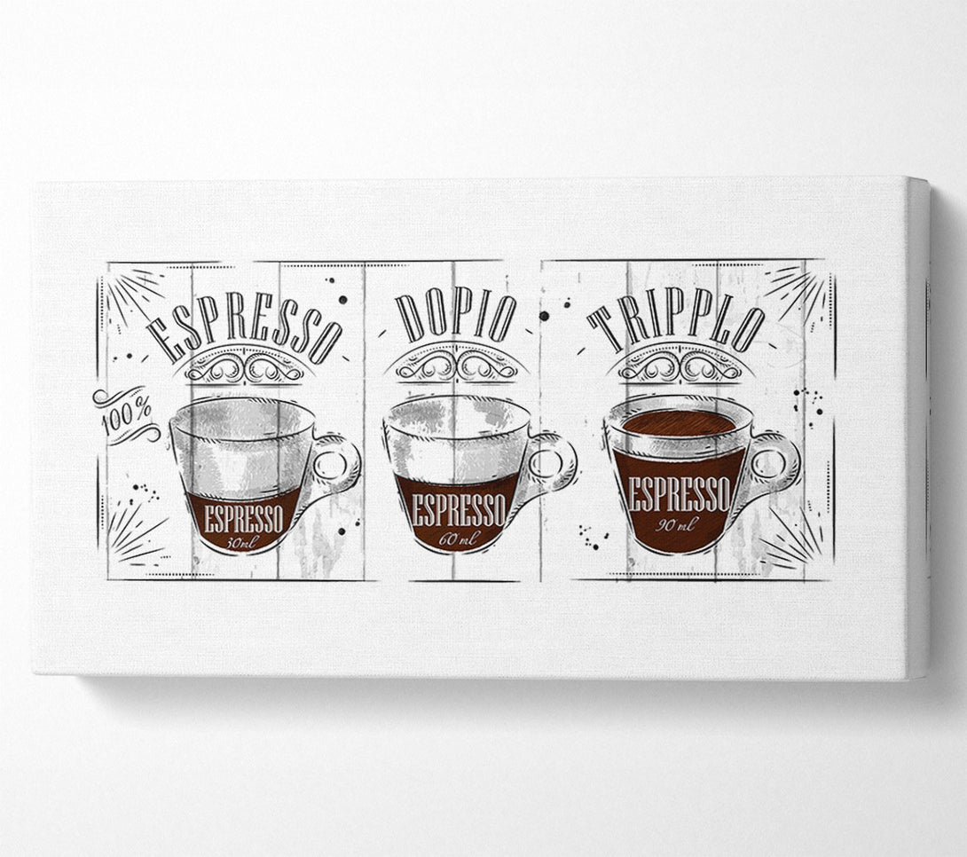  A Canvas Print of Espresso Names Canvas Wall Art