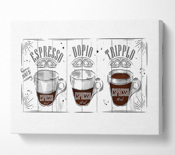  A Canvas Print of Espresso Names Canvas Wall Art