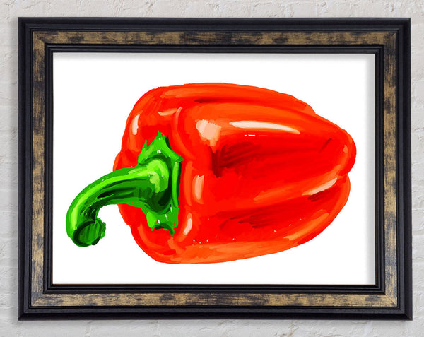 Single Red Pepper Framed Print
