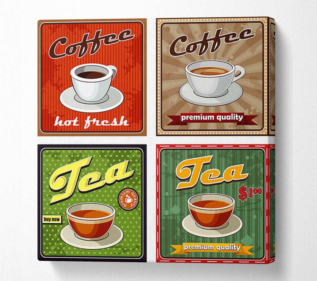  A Canvas Print of Retro Coffee Or Tea Canvas Art