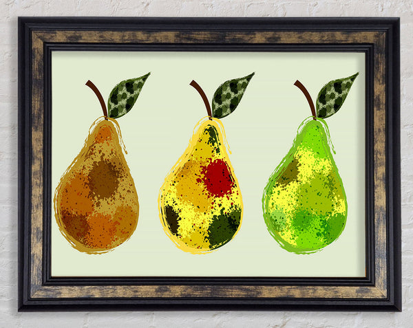 Trio Of Pears Framed Print