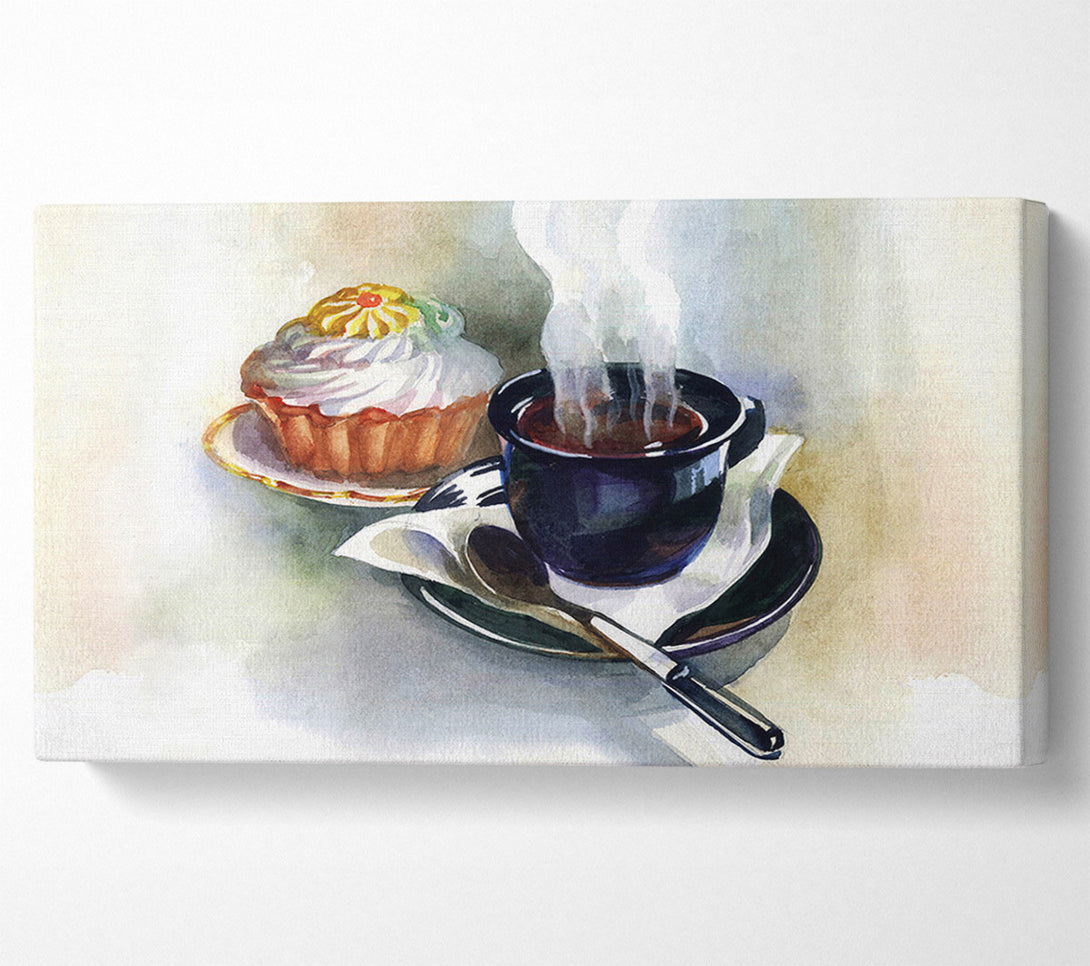  A Canvas Print of Cake And Coffee Canvas Print