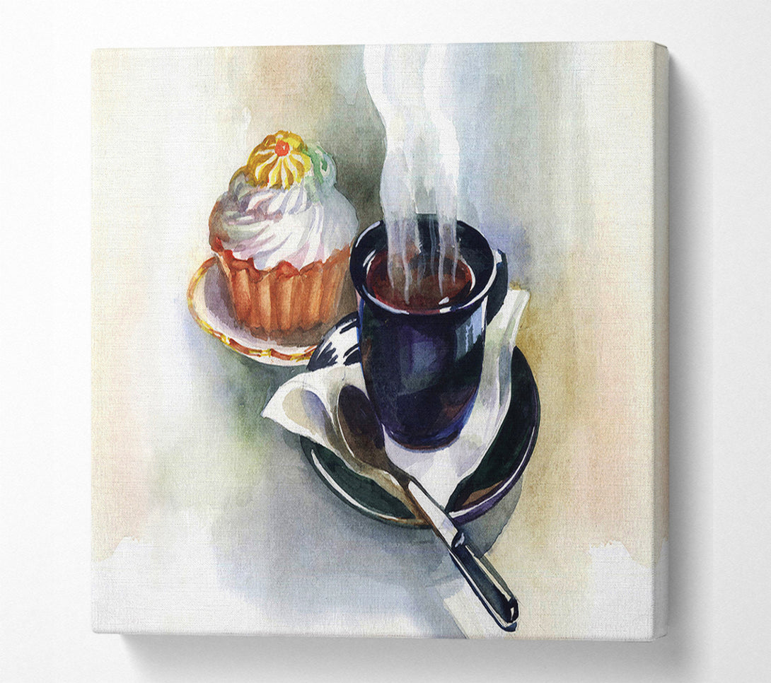  A Canvas Print of Cake And Coffee Canvas Print