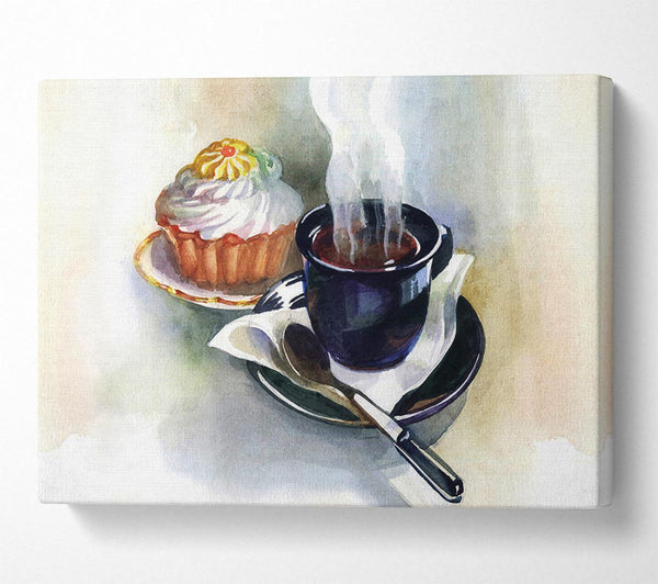  A Canvas Print of Cake And Coffee Canvas Print