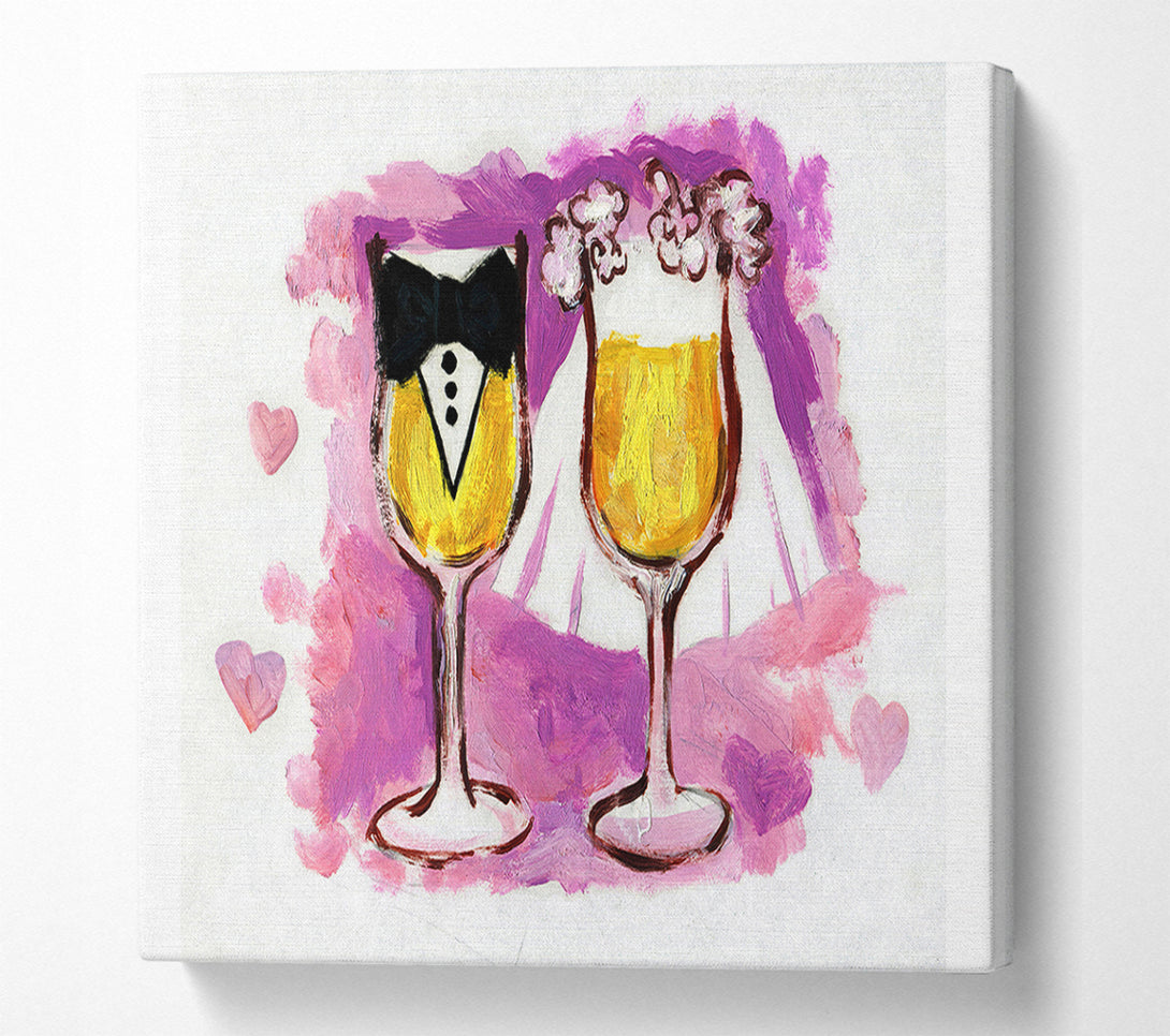  A Canvas Print of Champagne Toast The Bride And Groom Canvas Wall Art
