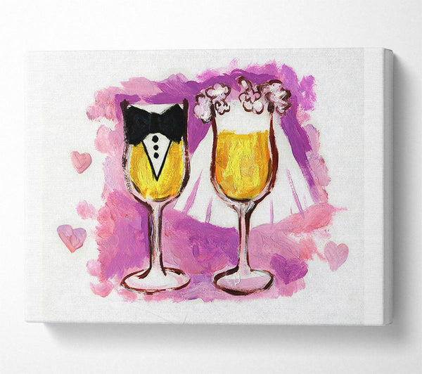  A Canvas Print of Champagne Toast The Bride And Groom Canvas Wall Art