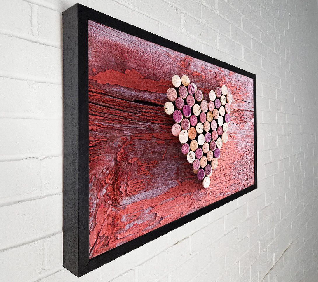  A Canvas Print of Wine Cork Love Heart Canvas Print