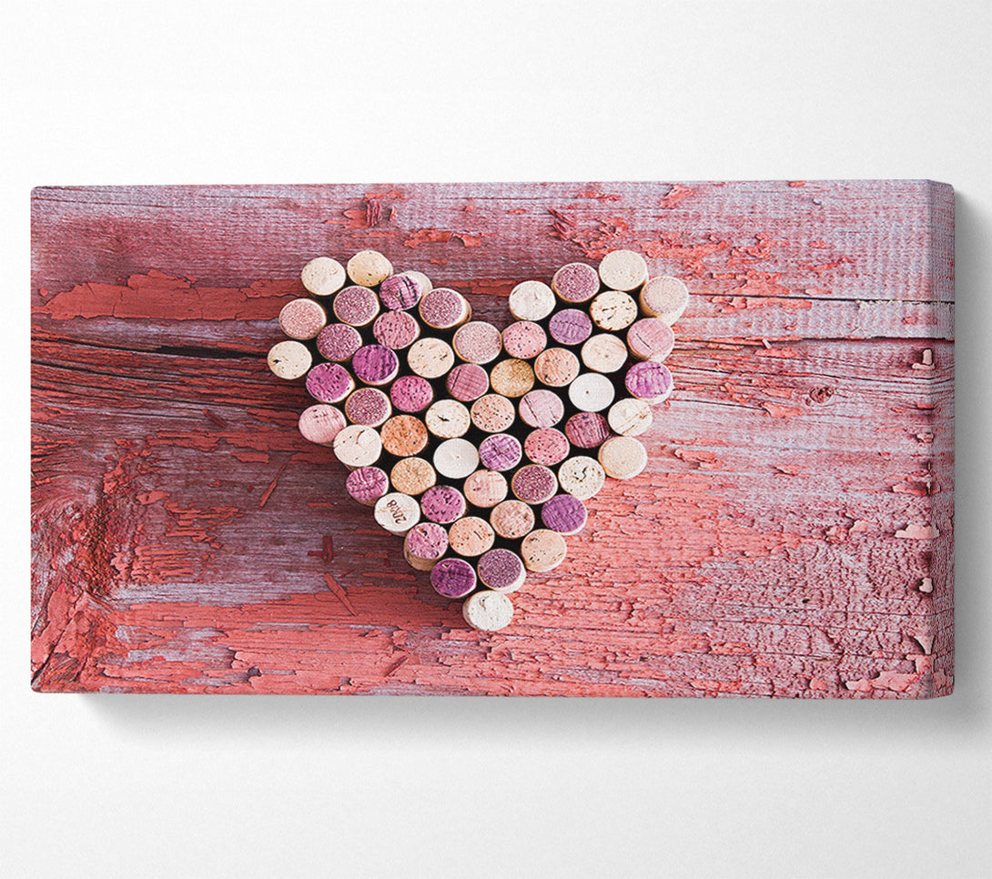  A Canvas Print of Wine Cork Love Heart Canvas Print