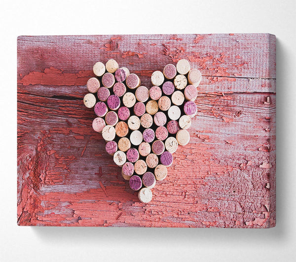  A Canvas Print of Wine Cork Love Heart Canvas Print