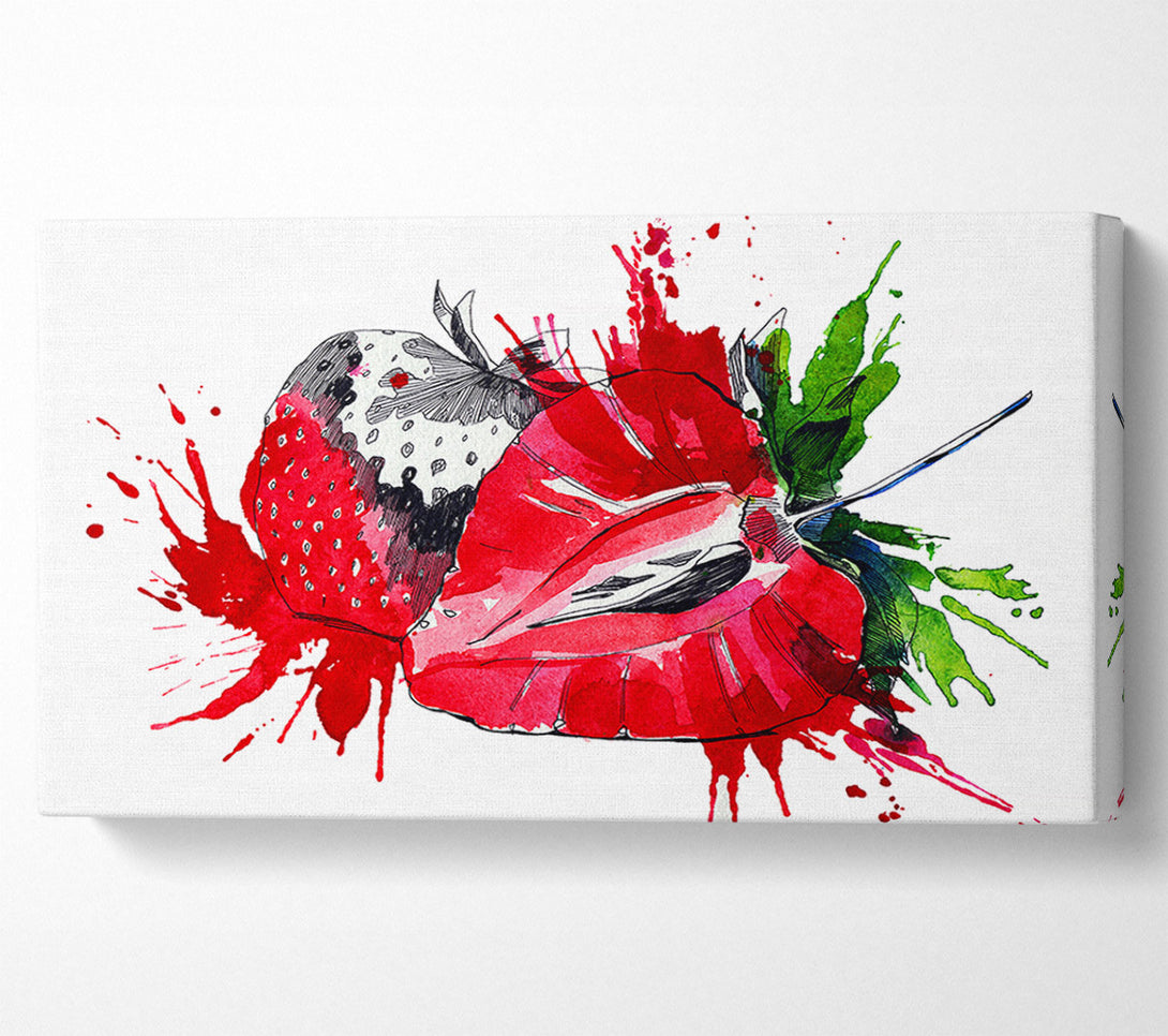  A Canvas Print of Strawberry Splash Canvas Art