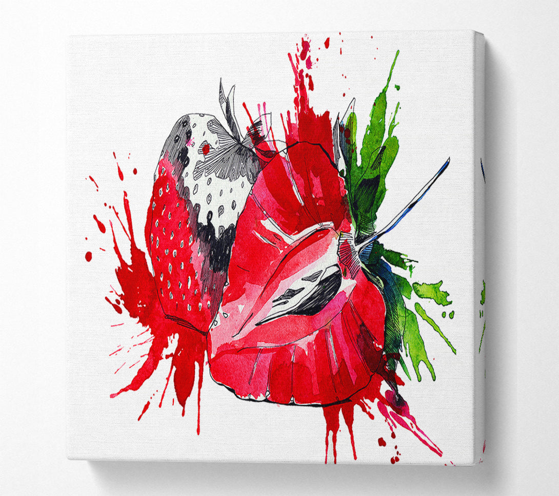  A Canvas Print of Strawberry Splash Canvas Art