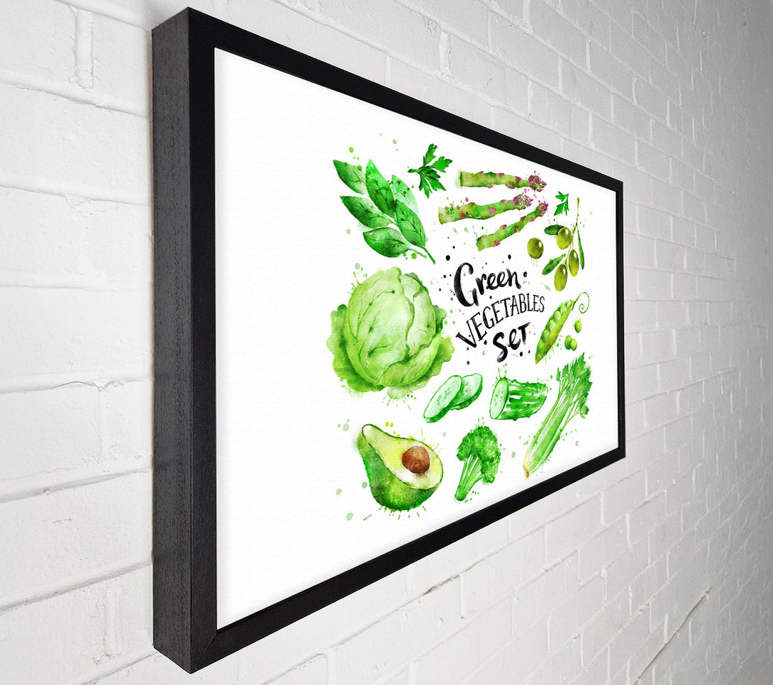  A Canvas Print of Green Vegetable Set Canvas Art