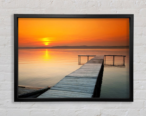 Sunset Boardwalk Framed Print