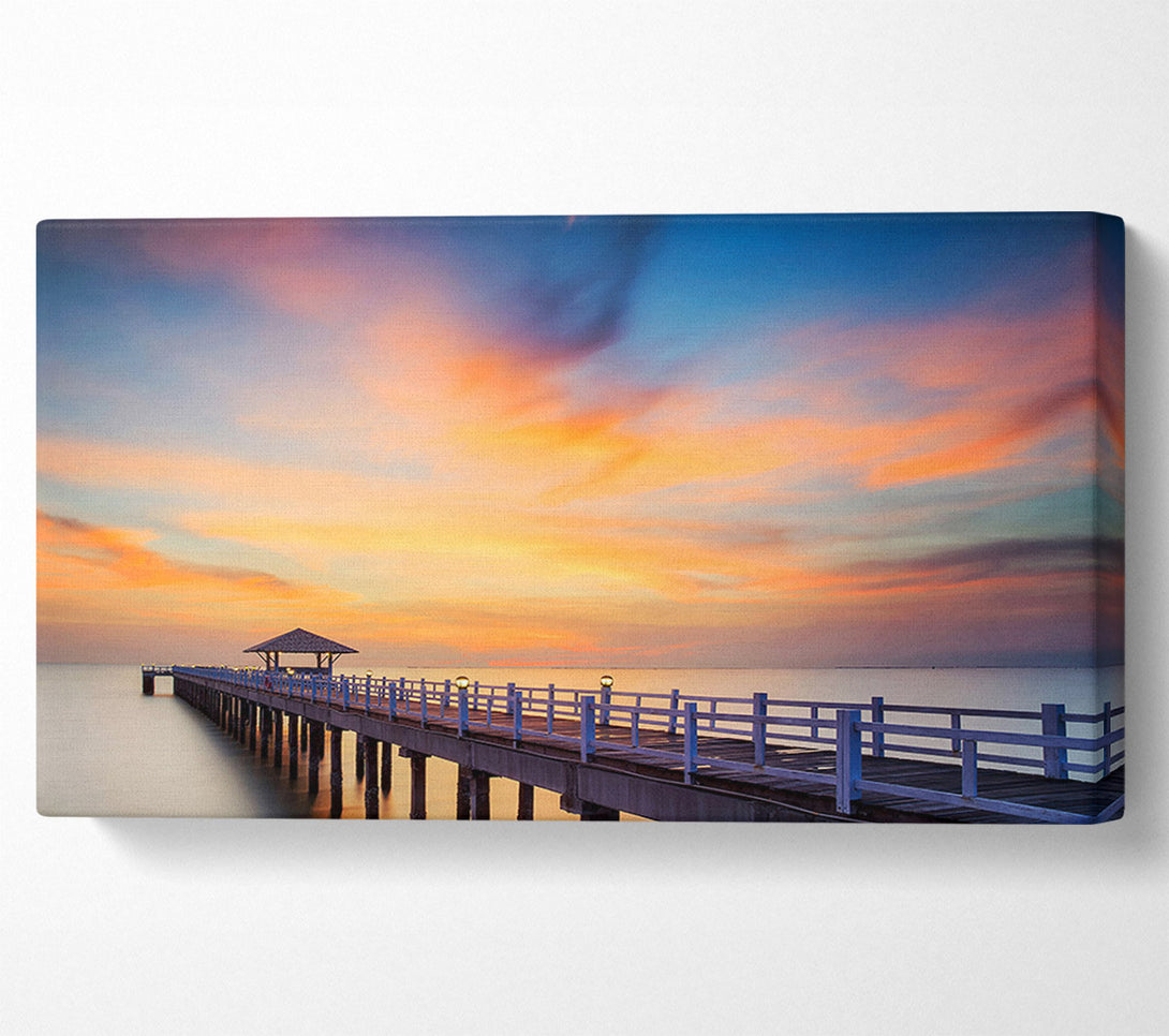  A Canvas Print of Golden Pier At Dusk Canvas Print