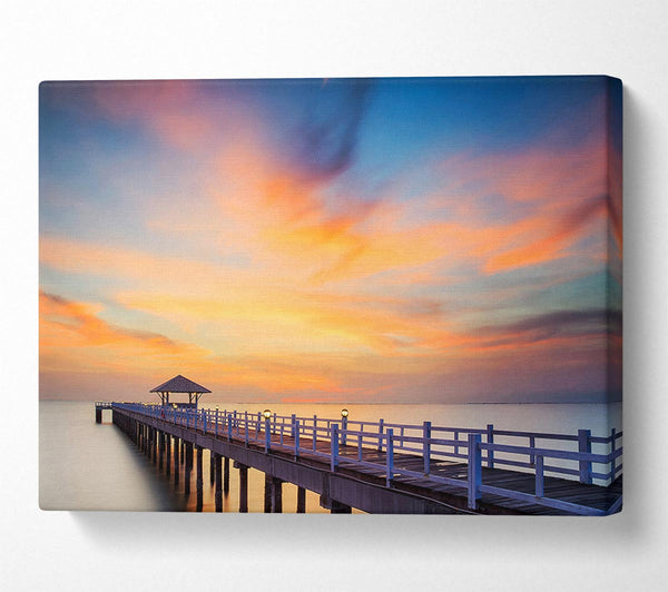  A Canvas Print of Golden Pier At Dusk Canvas Print