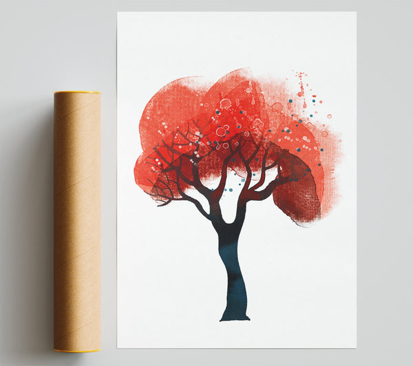 Red Tree Top Poster