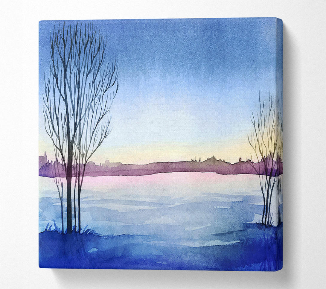  A Canvas Print of Winter lake Canvas Wall Art