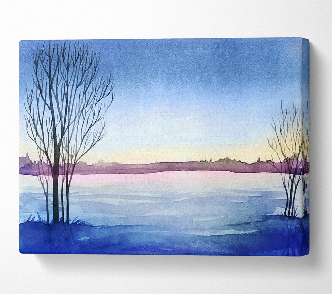  A Canvas Print of Winter lake Canvas Wall Art