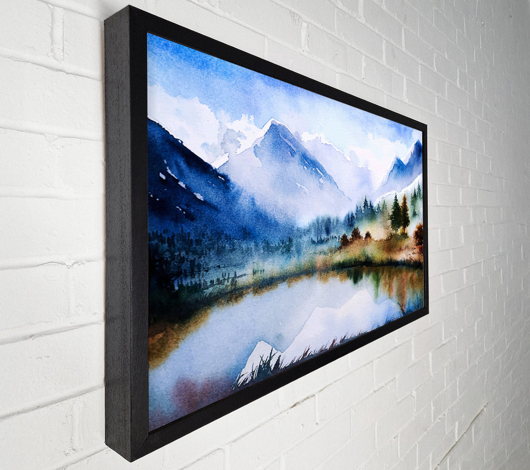  A Canvas Print of Mountain Winter Lake Canvas Art
