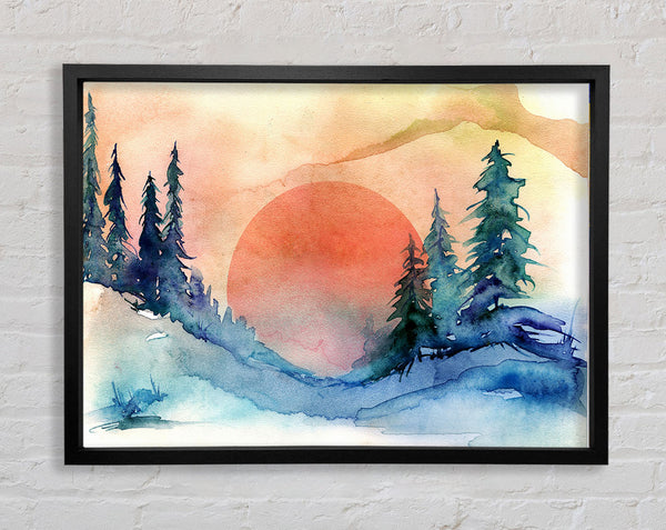 Red Winter Sun Framed Print