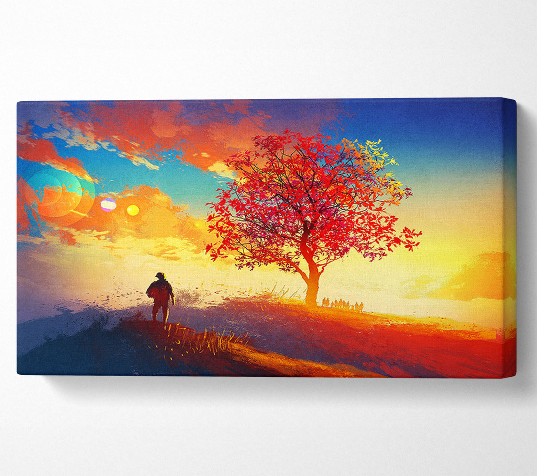  A Canvas Print of Autumn Tree Worship Canvas Art