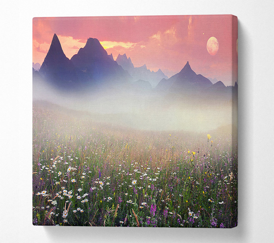  A Canvas Print of Flower Mountain Mist Canvas Art