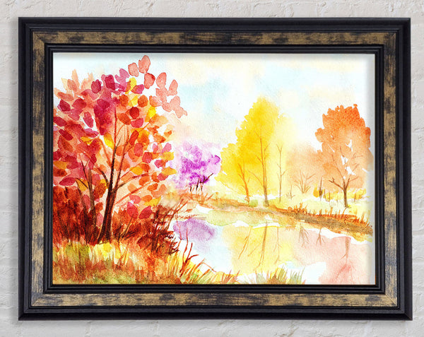 Autumn On The Lake Framed Print