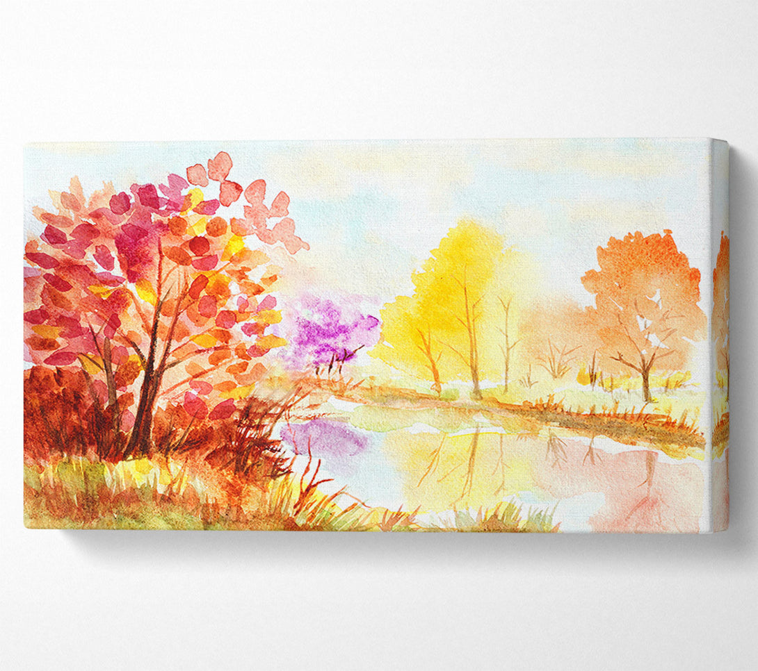  A Canvas Print of Autumn On The Lake Canvas Art