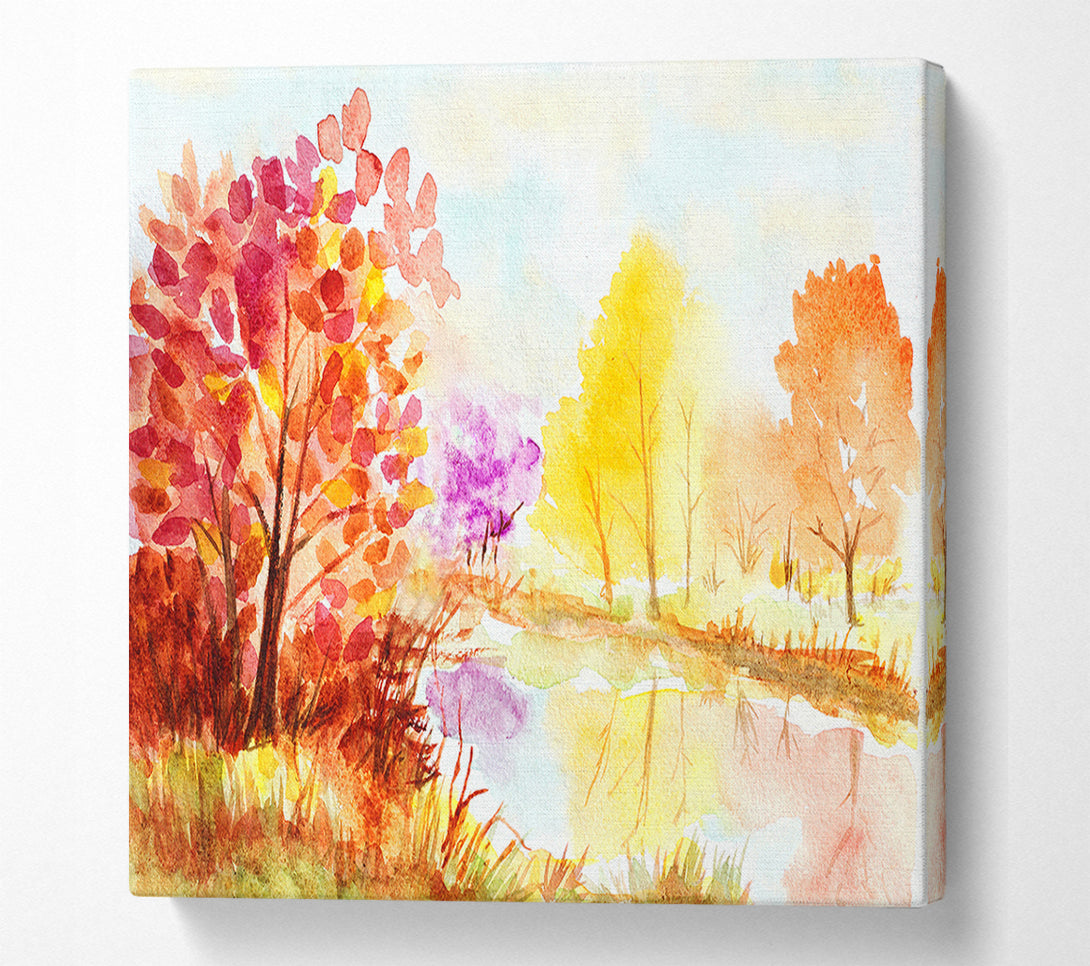  A Canvas Print of Autumn On The Lake Canvas Art