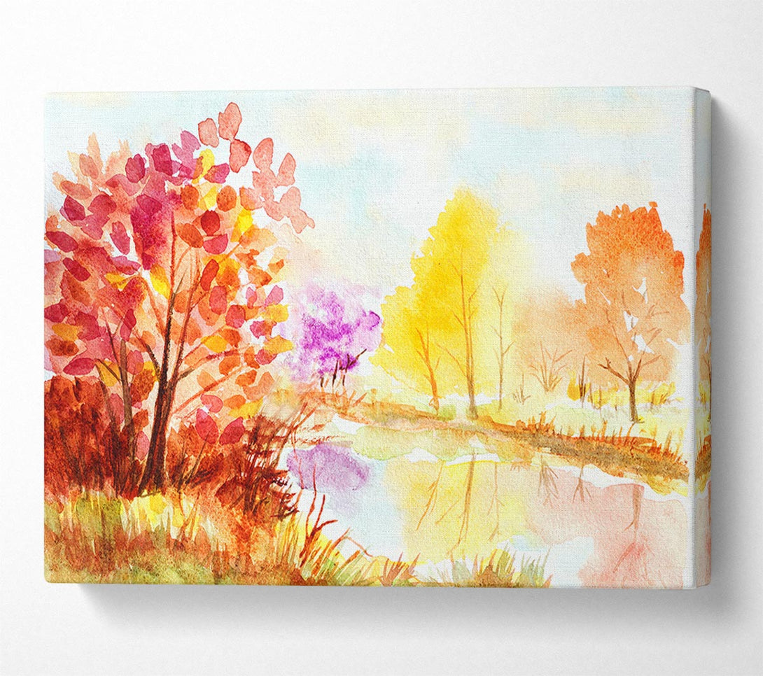  A Canvas Print of Autumn On The Lake Canvas Art