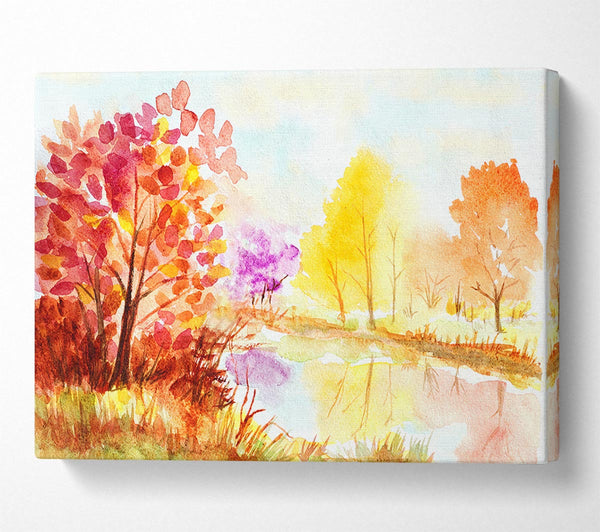  A Canvas Print of Autumn On The Lake Canvas Art