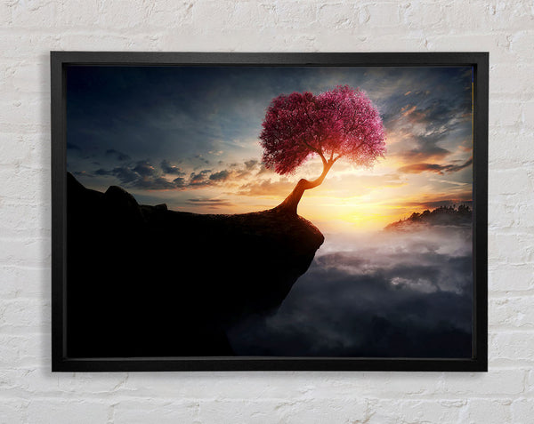 Pink Tree Cliff Top Framed Print