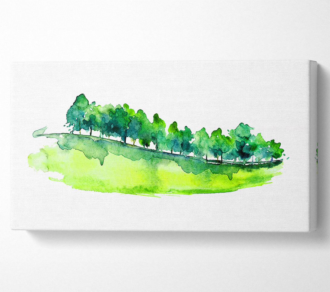  A Canvas Print of Field Of Green Trees Canvas Print
