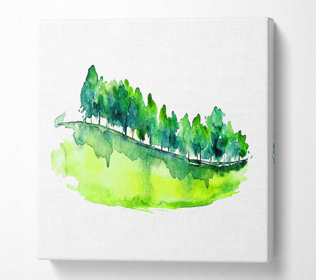  A Canvas Print of Field Of Green Trees Canvas Print