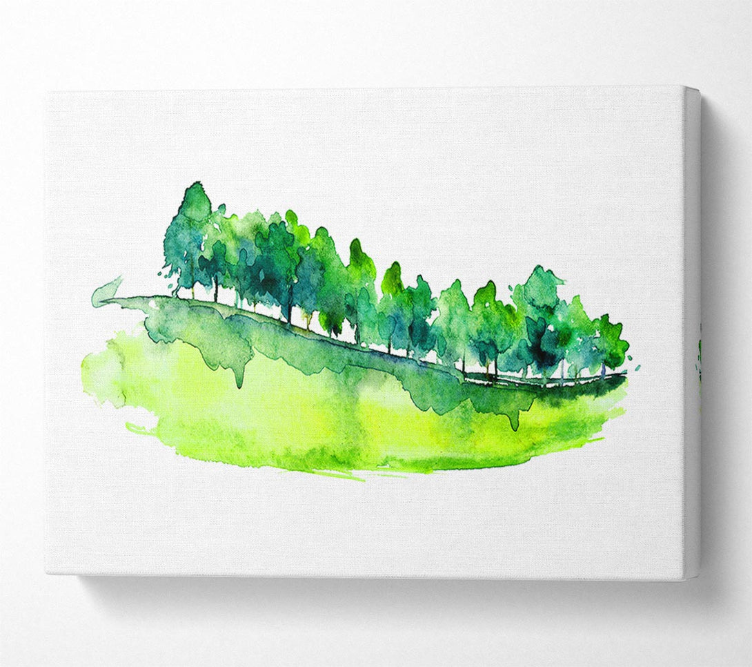  A Canvas Print of Field Of Green Trees Canvas Print