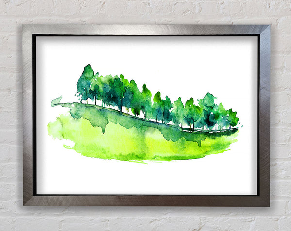Field Of Green Trees Framed Print