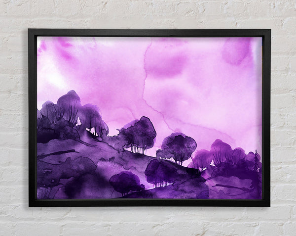 Purple Tree Abstract Framed Print