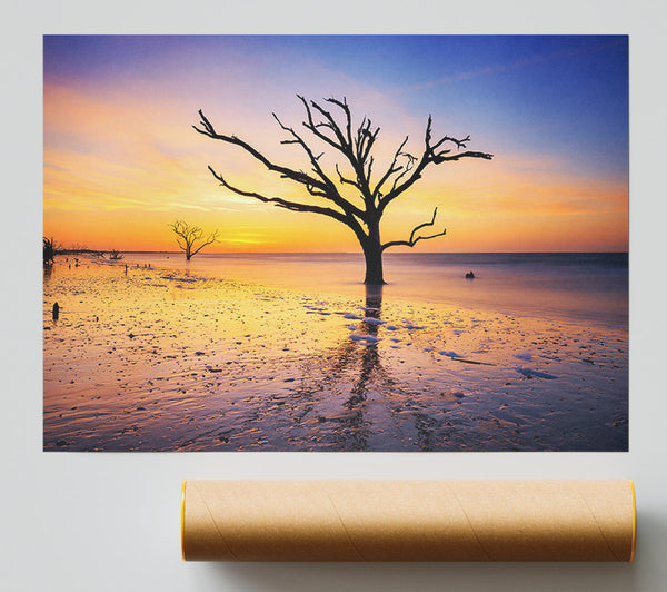 Winter Lake Sunset Print
