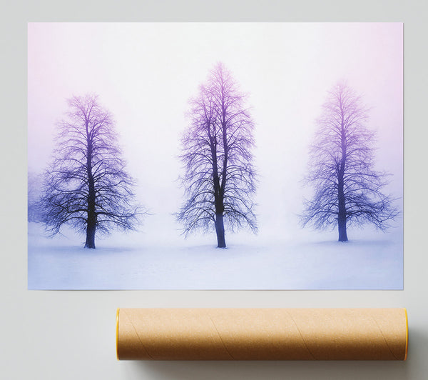 Purple Winter Trees Giclee Print