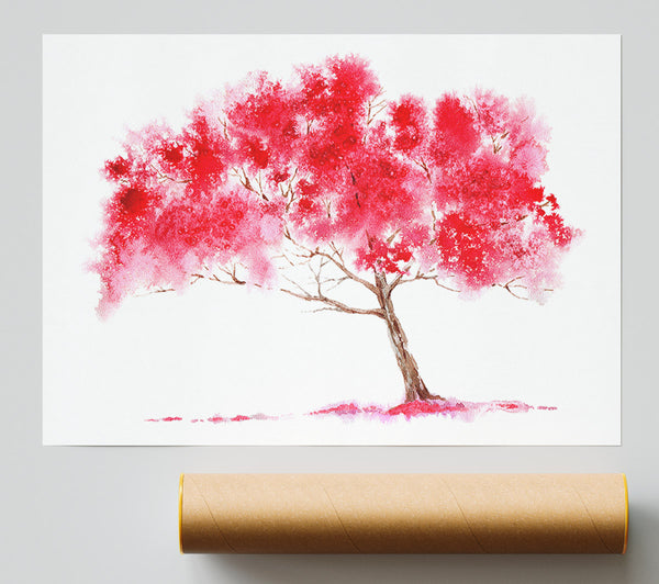Pink Abstract Tree Poster
