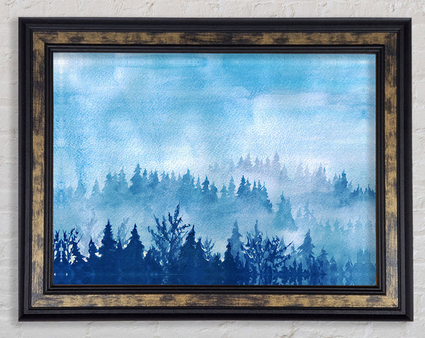Blue Tree Horizon Framed Print