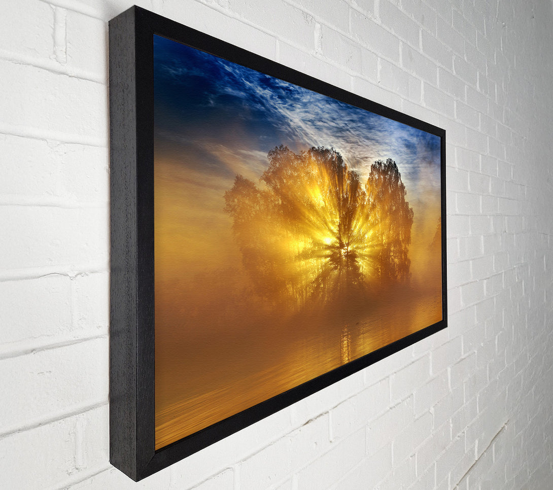  A Canvas Print of Golden Sunburst Tree Canvas Wall Art