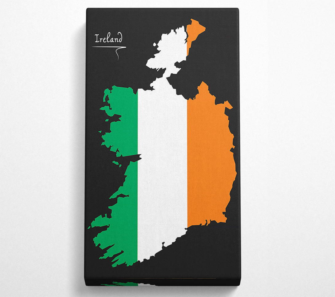  A Canvas Print of Irish Flag Over Map Canvas Wall Art