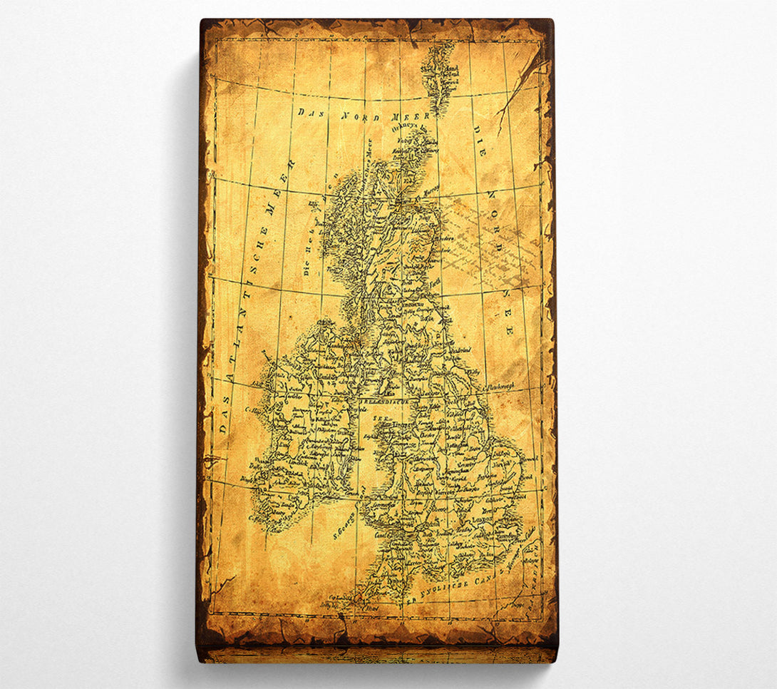  A Canvas Print of Vintage UK Map Canvas Print