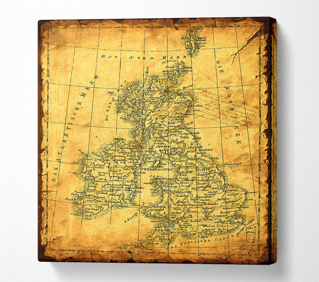  A Canvas Print of Vintage UK Map Canvas Print