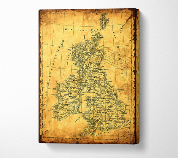 A Canvas Print of Vintage UK Map Canvas Print